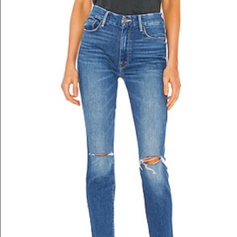 Mother high waisted looker ankle Jean; size 27; color: gold rush baby